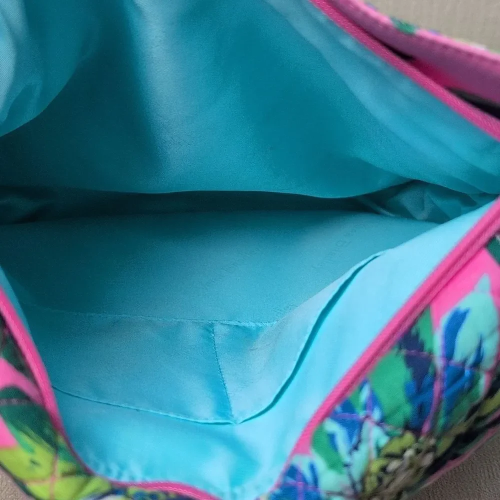 Vera Bradley Tropical Paradise Mailbag Crossbody Quilted Pink Floral Tote Bag